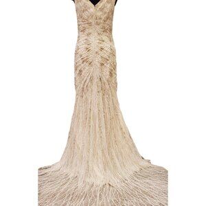 WOW Luxury Designer Couture Wedding Evening Party Prom Runway Beaded Gown Dress